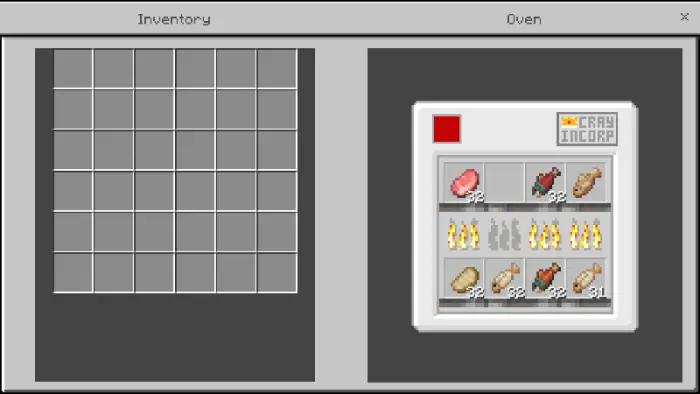 ALT Oven interface with food cooking
