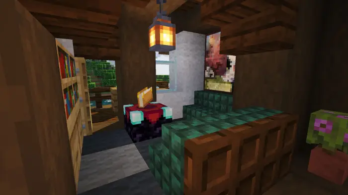 Cozy cottage interior with enchanting table