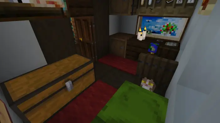 Cozy fantasy house interior with supplies