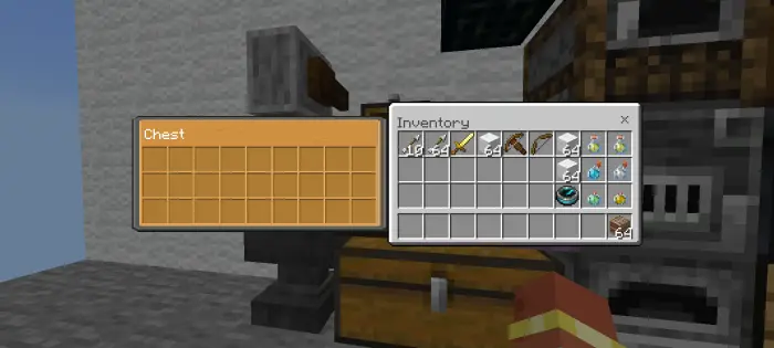 Compact OreUI-style chest inventory UI