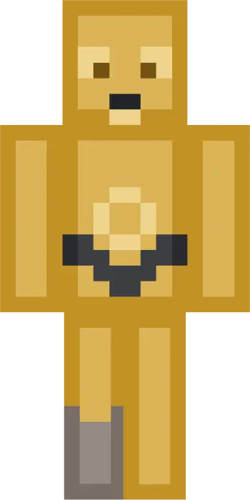 Cute pixel droid skin in gold and gray