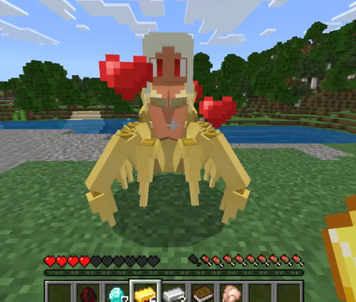 Tameable spider hybrid with heart icons