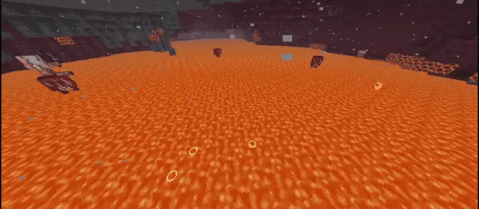 Lava lake with enhanced particle effects