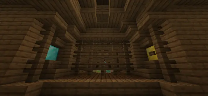 Wooden puzzle escape room with colored signs