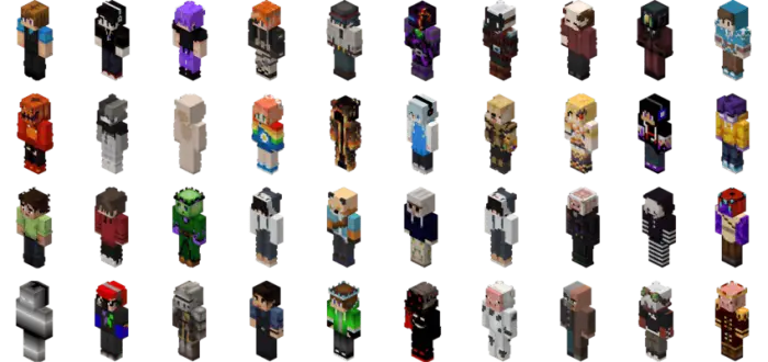 Multiple custom armor stands with unique skins