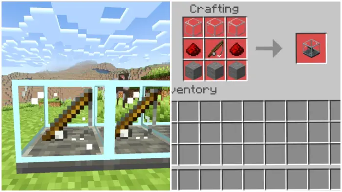 Glass-covered machine and crafting recipe