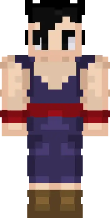 Pixelated Funko-style anime warrior skin