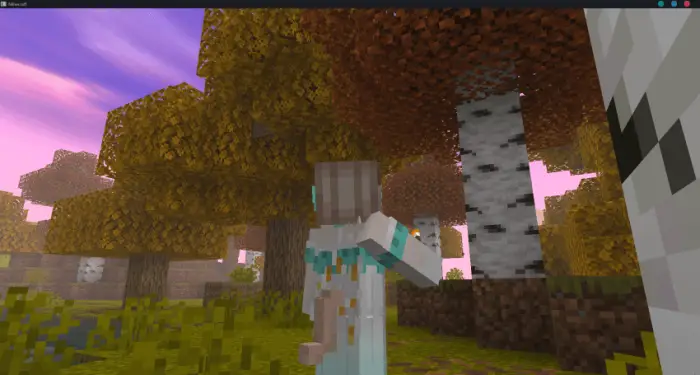 Vibrant autumn forest with character