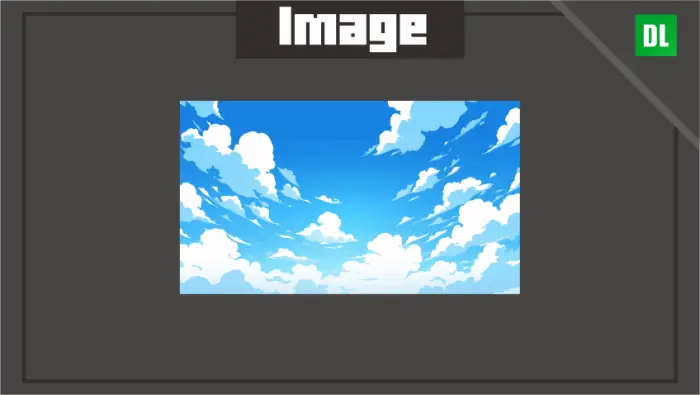 Anime-style bright blue sky with clouds