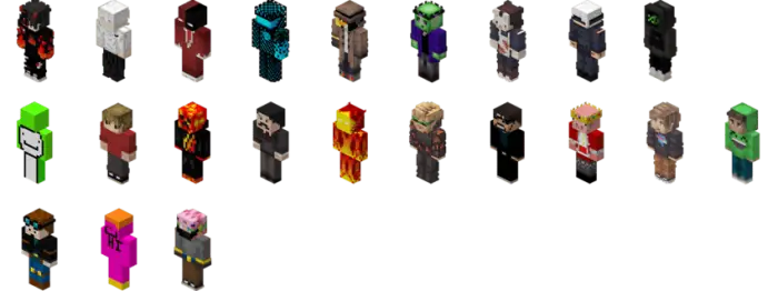 ALT text Various custom armor stand skins displayed