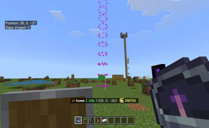 Waypoint teleport tool with purple marker