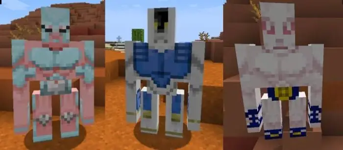 Three biome-themed golem mob variants