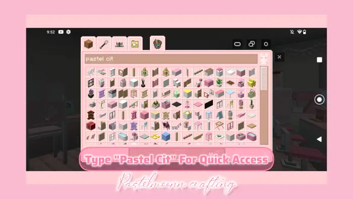 Pastel dollhouse furniture menu display