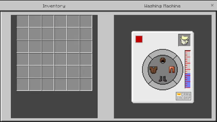 Washing machine GUI with armor slots