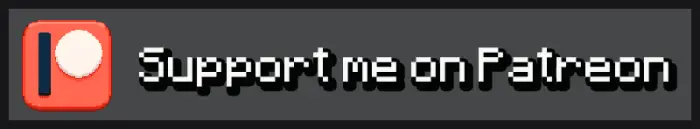 Patreon support button in pixel art style