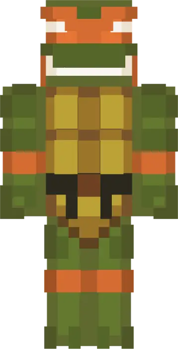 Pixelated ninja turtle character skin