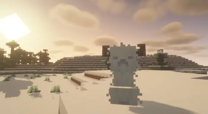 Snowy biome creeper variant at sunset