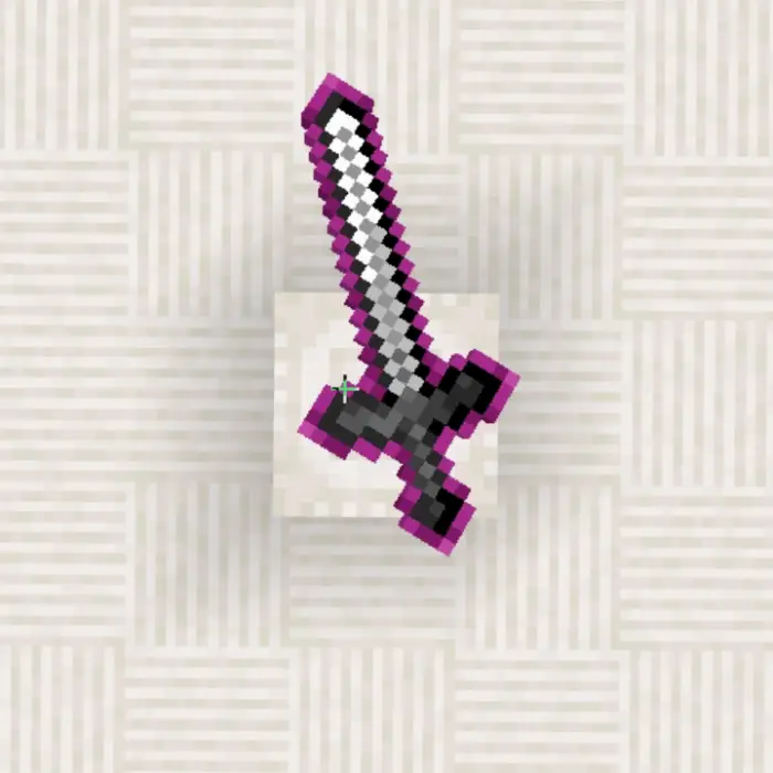 Pixel sword with a purple glowing outline