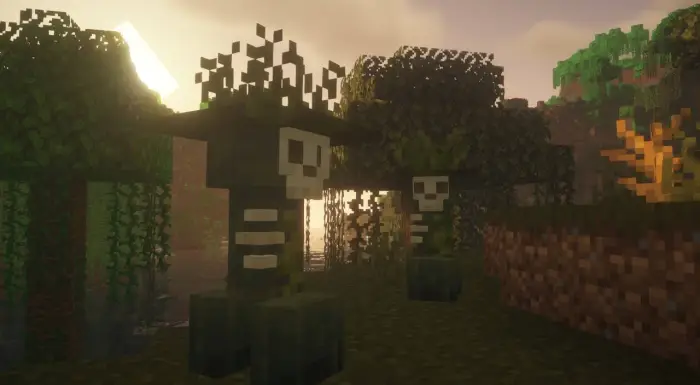 Swamp-themed creepers with leafy heads
