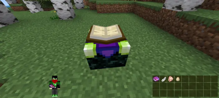 Advanced enchantment table on grass field