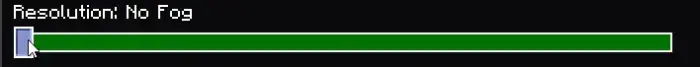 Slider set to No Fog visual option