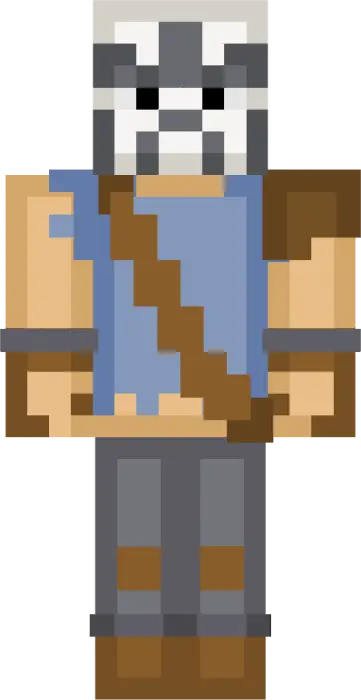 Pixelated ninja warrior with mask and sash