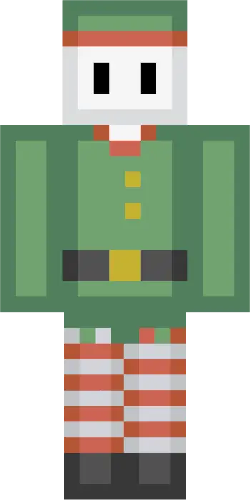 Pixelated Christmas elf skin character