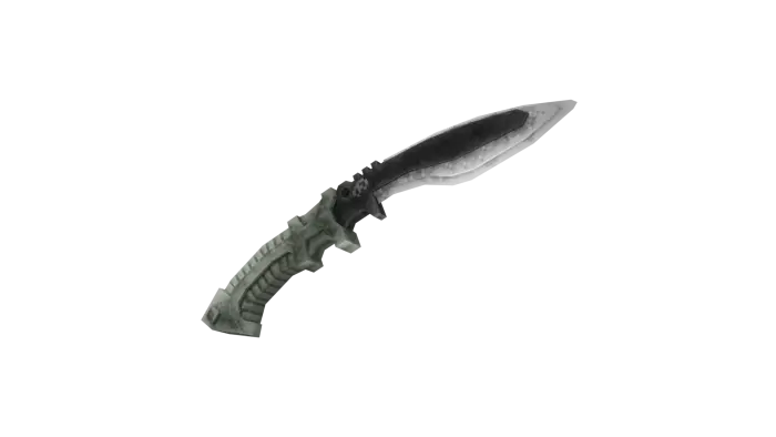 Futuristic black and silver combat knife