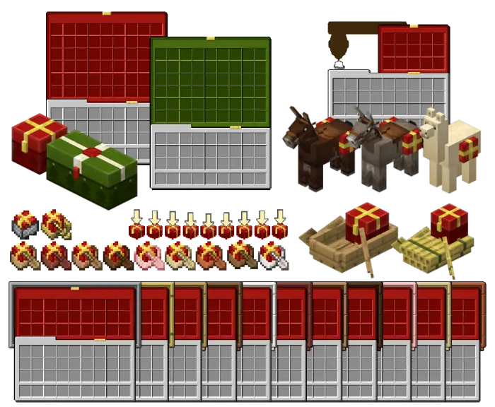 Christmas-themed chests and festive GUI