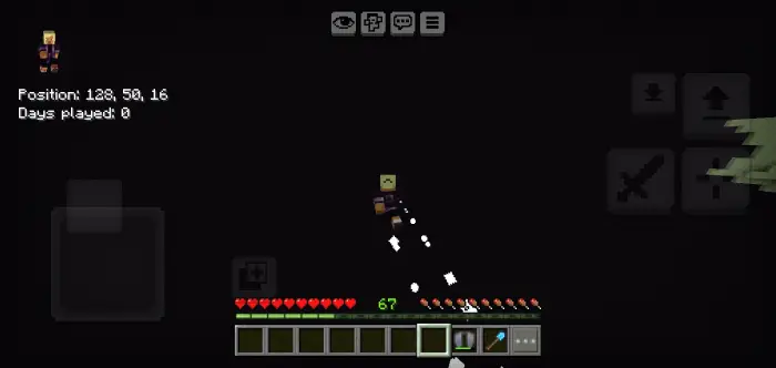 Player walking over void with invisible blocks