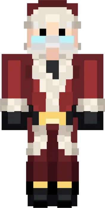 Pixelated Santa Claus in festive attire