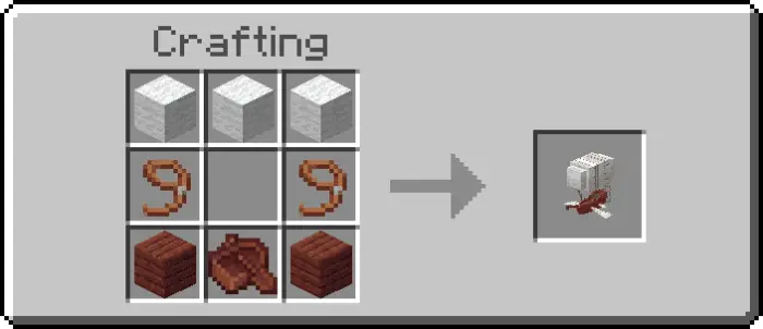 Crafting recipe for a wooden plane item