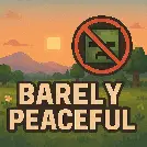 No monsters sign over peaceful landscape