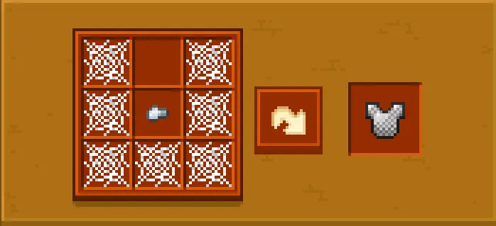 Crafting recipe for chainmail chestplate.