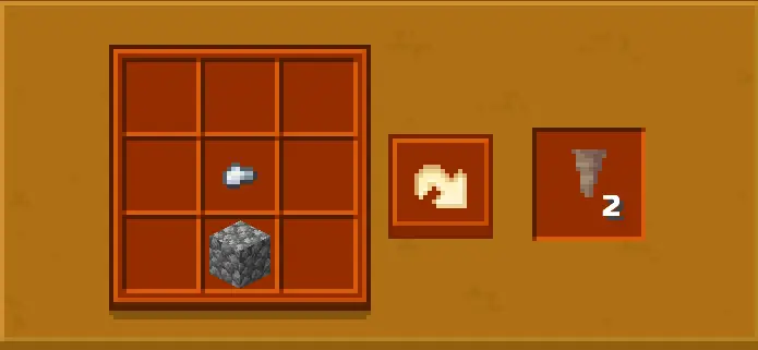 Two-item recipe for crafting dropper block