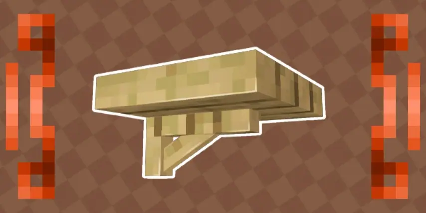 Pixelated wooden shelf mod display