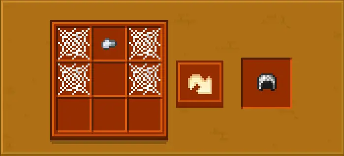 Crafting chainmail helmet recipe display