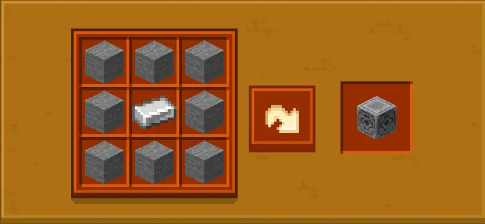 Stone and iron crafting a reinforced block