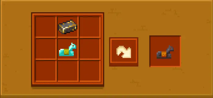 Crafting horse armor with chest recipe.