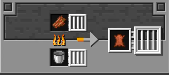 Rotten flesh smelted into leather recipe