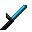 Blue and black pixelated sword icon