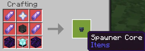 Crafting recipe for Spawner Core item