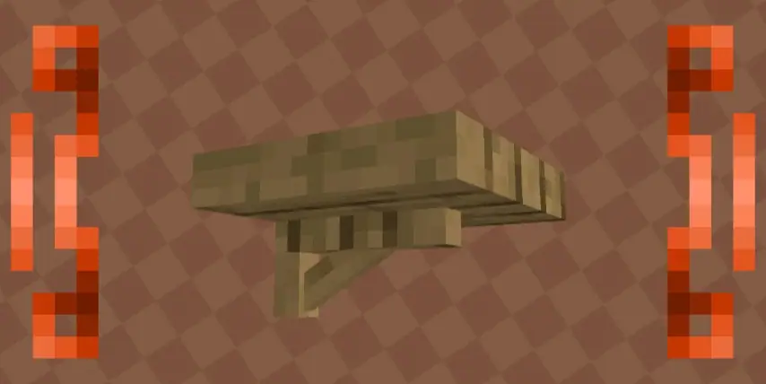 Wooden wall shelf block with pixel design