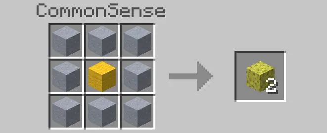Crafting recipe for two sponge blocks shown.