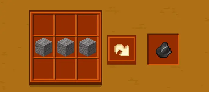 Three gravel blocks crafting flint item