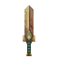Fantasy sword with ornate green hilt