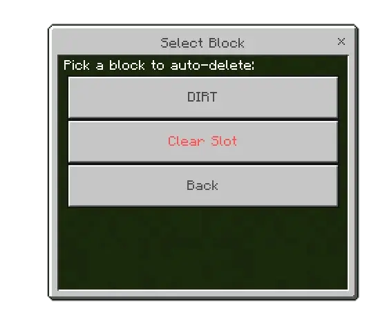 ALT Block auto-delete selection menu