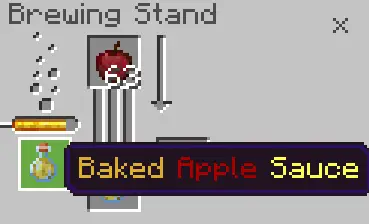 Brewing stand with baked apple sauce