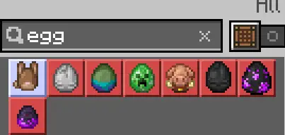 Monster spawn eggs in inventory search