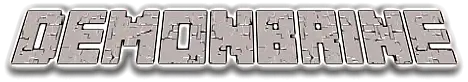 Text logo reading Demonbrine in stone style